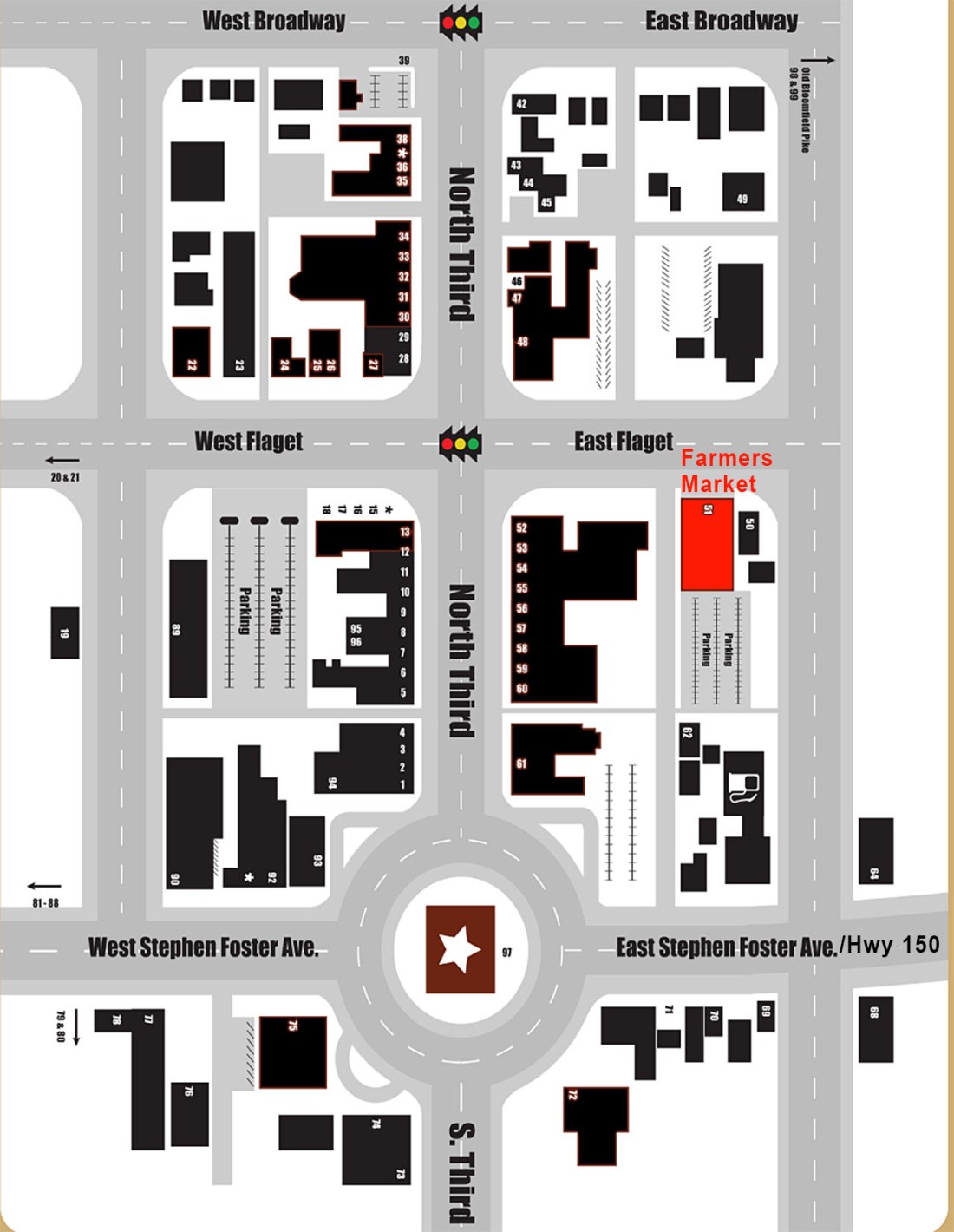 Map of Downtown Bardstown